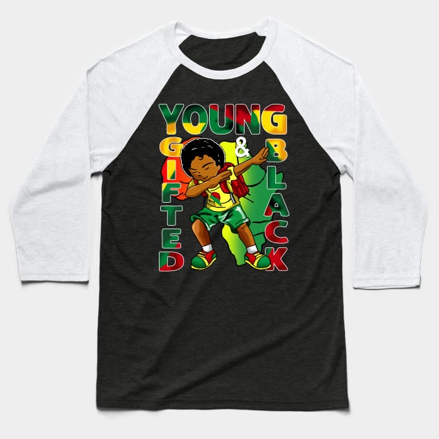 Black History Month Decorations Top Young Gifted Black Boys Tie-Dye Baseball T-Shirt by artbyhintze